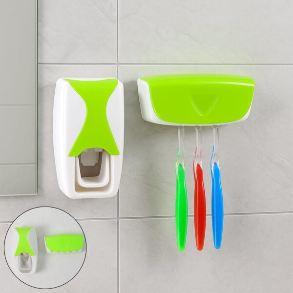 Automatic Toothpaste Dispenser and Toothbrush Holder