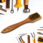 Wooden Handle Steel Wire Brush (1 Pc) - Sleeve Design by Nari Haat, Indian ethnic wear, women clothing, designer suit