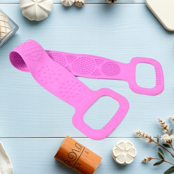 Silicone Body Scrubber Silicone Bath Body Brush (1 Pc / 24 Inch) - Front View by Nari Haat, Indian ethnic wear, women...