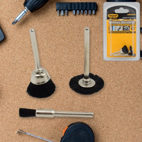 Brass Wire Wheels, 3 Pcs Brass Wire Wheels, Rust Removal Tool - Front View by Nari Haat, Indian ethnic wear, women cl...