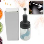 All-in-One Seasoning Jar: Heat-Resistant Glass with Spoon (1 Pc) - Fabric Detail by Nari Haat, Indian ethnic wear, wo...