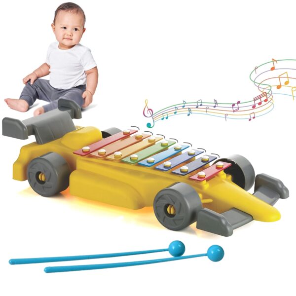 Musical Car Piano Xylophone Toy, Plastic Car Xylophone (1 Set) - Front View by Nari Haat, Indian ethnic wear, women c...