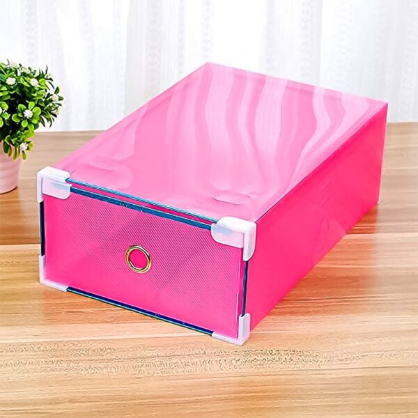 Transparent Drawer Style Shoe Storage Box (1 Pc) - Front View by Nari Haat, Indian ethnic wear, women clothing, desig...