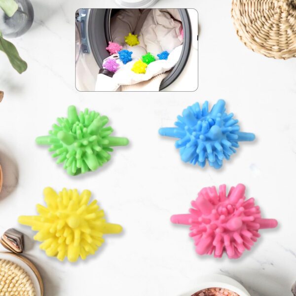 Soft Star Washing Machine, Laundry Dryer Balls Laundry Ball (4 Pcs / Multi Color) - Front View by Nari Haat, Indian e...