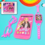 Barbie Musical Phone, Watch & Glasses Play Set for Girls (3 Pc, Battery-Free) - Front View by Nari Haat, Indian ethni...