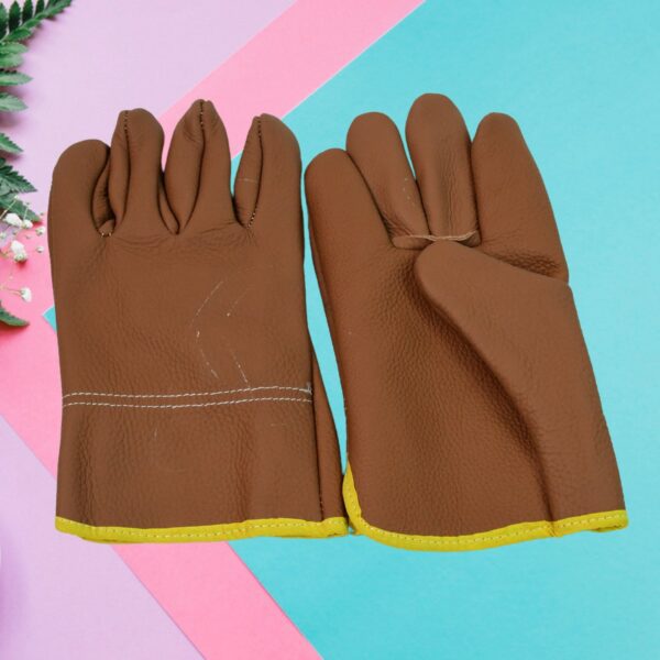 Gloves Gardening Gloves for Men Women Leather Gloves Heavy Duty Gloves (1 Pair) - Front View by Nari Haat, Indian eth...