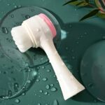 2 in 1 Facial Brush Cleansing Face Scrubber for Sensitive, Delicate, Dry Skin (1 Pc) - Front View by Nari Haat, India...