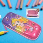 3D Cartoon Zipper Compass Box, Pencil Box (1 Pc / Mix Design) - Front View by Nari Haat, Indian ethnic wear, women cl...