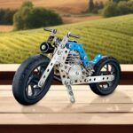 Metal Bike Creative Mechanical Construction Engineering Kit 140 Part Bike Tool - Front View by Nari Haat, Indian ethn...