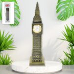 Big Ben London Clock Tower Miniature Metal Statue – Elegant Home Decor Gift - Closeup Embroidery by Nari Haat, Indi...