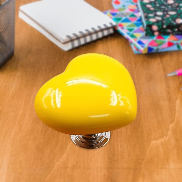 Cabinet Door Handle Drawer, Heart-shaped Knob Pulls Toilet Press Button (1 Pc) - Front View by Nari Haat, Indian ethn...