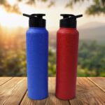 Stainless Steel Water Bottle, Fridge Water Bottle (1000ML / Mix Colour / 1 Pc) - Front View by Nari Haat, Indian ethn...