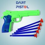 Medium Size Plastic 1 Gun with 5 Soft Suction Dart Bullets (1 Set) - Front View by Nari Haat, Indian ethnic wear, wom...