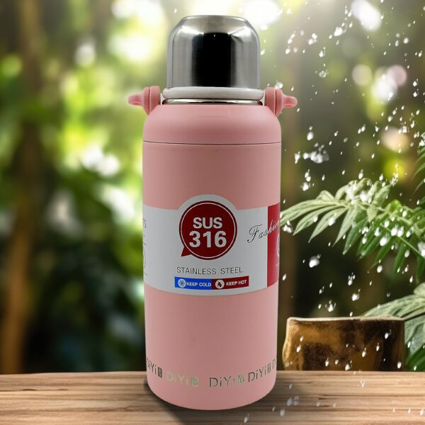 Stainless Steel 316 Vacuum Insulated Travel Bottle / Kettle (1300 ML) - Front View by Nari Haat, Indian ethnic wear, ...