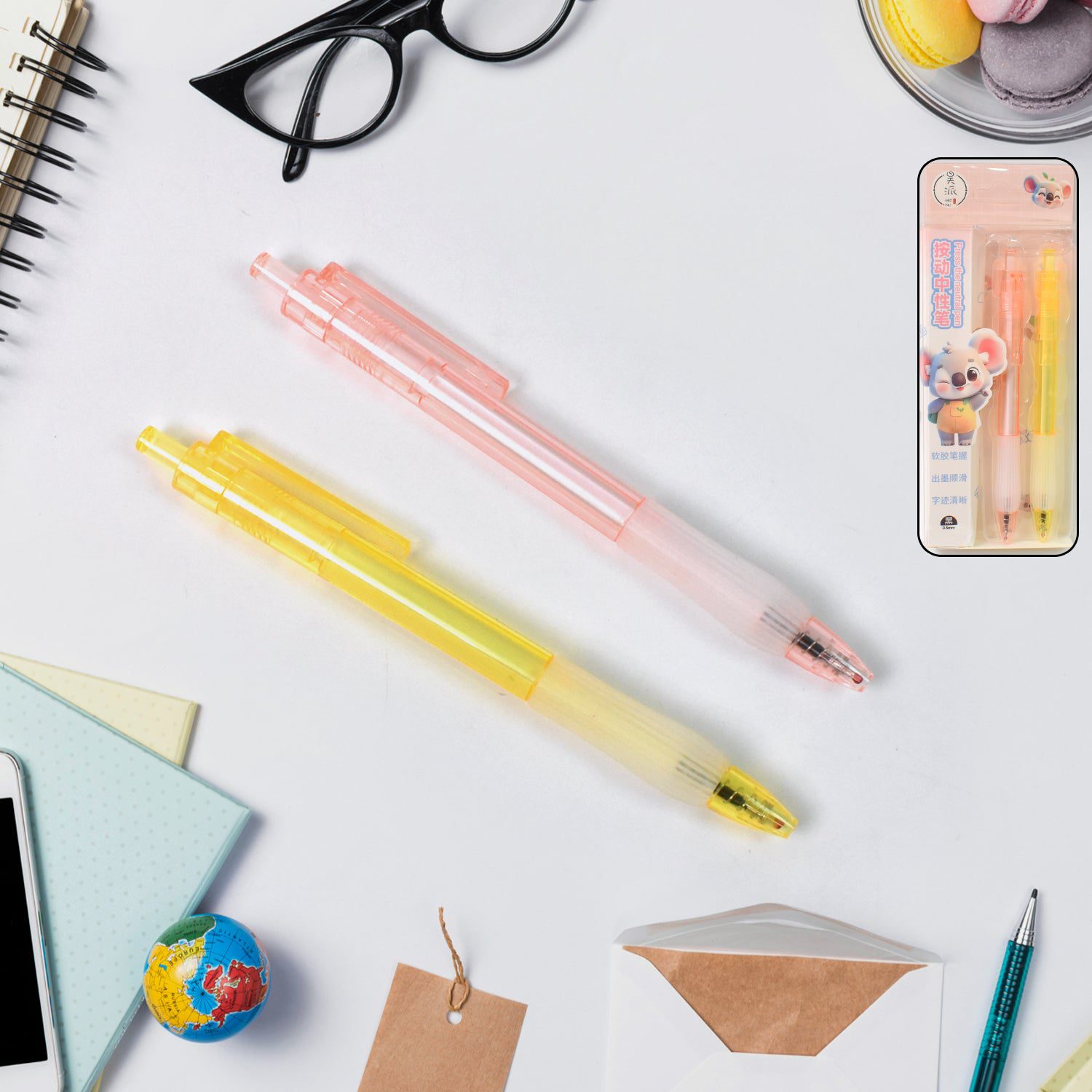 01_6f7e82b6-4e9d-4851-91bf-1f64a237eb00.jpg Lightweight Ball Point Pen, Smooth Writing Black Ball Pens (2 Pc Set) - Front View by Nari Haat, Indian ethnic wear, ...