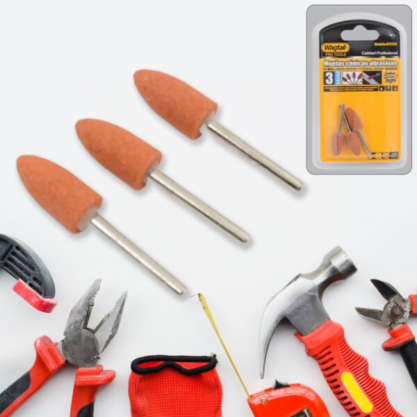 Bullet Shape Rotary Grinding Stone Set (3 Pcs Set) - Front View by Nari Haat, Indian ethnic wear, women clothing, des...