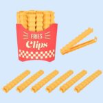 Cute French-Fries-Shaped Bag Clips With in a Magnetic Box (12 Pcs Set) - Front View by Nari Haat, Indian ethnic wear,...