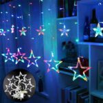 12 Stars LED Curtain String Lights with 8 Flashing Modes (Multicolor / With Box) - Front View by Nari Haat, Indian et...