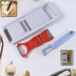 3 in 1 Kitchen Set: Grater Base, Slicing Attachment, and Peeler (3 Pcs Set) - Front View by Nari Haat, Indian ethnic ...