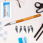 Precision Electronic Spices Cutting Knife with 5 Extra Sharp Blades (1 Set) - Closeup Embroidery by Nari Haat, Indian...