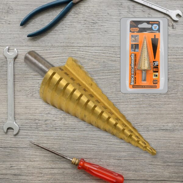 Step Drill Bit For Metal, High-Speed Steel Step Drill Bit (1 Pc / 4-32 MM) - Front View by Nari Haat, Indian ethnic w...