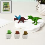 Dinosaur & Egg Shaped 3D Puzzle Erasers – Fun Mini Erasers for Kids (5 Pcs Set) - Closeup Embroidery by Nari Haat, ...