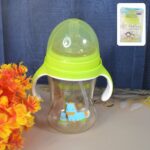 Plastic Baby Feeding Bottle with Handles Straw (300 ML / 1 Pc) - Front View by Nari Haat, Indian ethnic wear, women c...