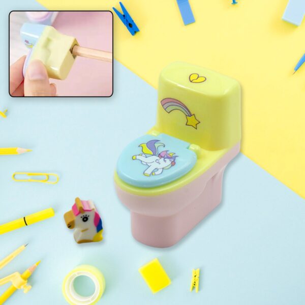 Toilet-shaped sharpener and eraser set