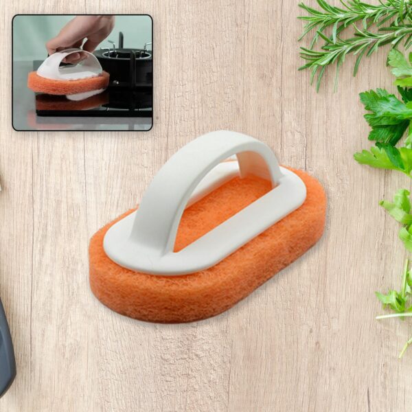 Sponge Kitchen Pot Brush With Handle Reusable And Washable Eraser Cleaner Removal Tool Sink Pot Dish Scrubber Bathroo...
