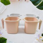 Plastic Square Bath Water Mug (4 Pc / 1000 ML / Mix Color) - With Dupatta by Nari Haat, Indian ethnic wear, women clo...