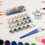 Paint by Number Kits 2 Set 19 Number Color, 6 paint brushes (2 Set) - Front View by Nari Haat, Indian ethnic wear, wo...