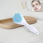 Silicone Face Scrubber Exfoliating Brush, Manual Handheld Facial Cleansing (1 Pc) - Front View by Nari Haat, Indian e...