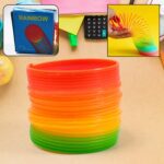 Rainbow Slinky Spring Toy – Compact Fun Toy for Kids & Adults, Gift-Friendly - Closeup Embroidery by Nari Haat, Ind...