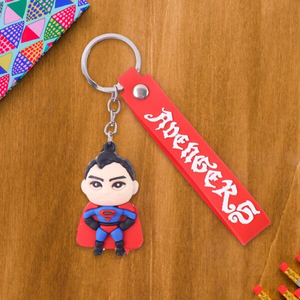 Cute Cartoon Silicone 3D Key Chain with Metal Hook & Strap (Pack of 1) - Front View by Nari Haat, Indian ethnic wear,...
