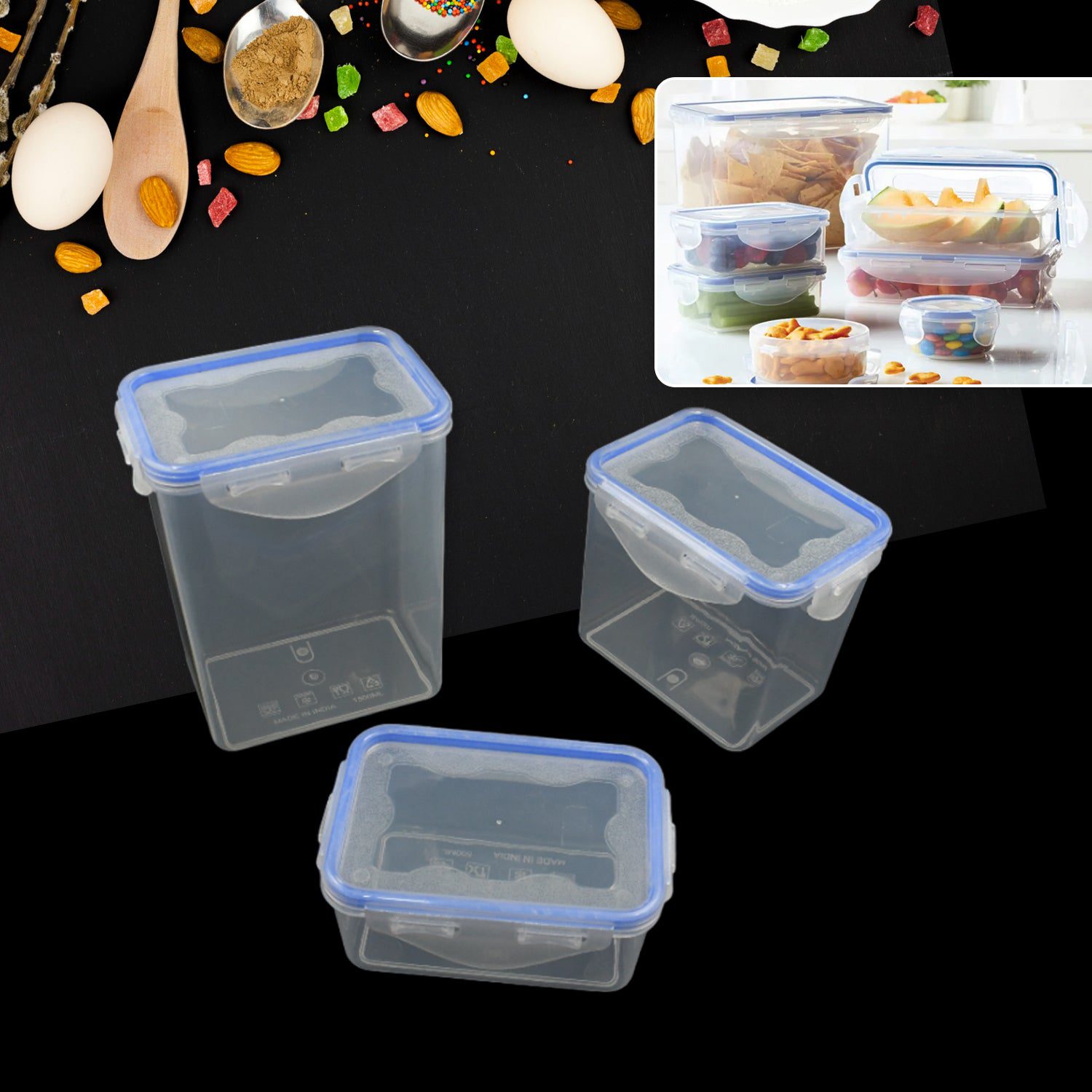 3-piece airtight food storage containers