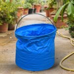 Folding Bucket, Portable, Round Bucket, Simple Bucket (1 pc / Mix Color) - Front View by Nari Haat, Indian ethnic wea...