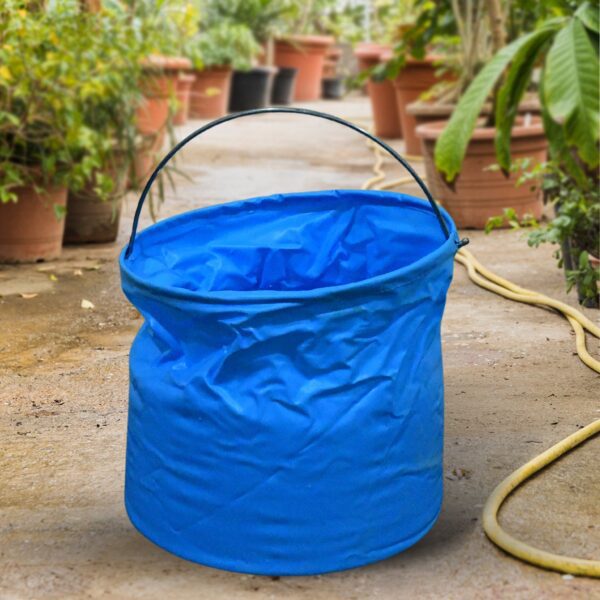 Folding Bucket, Portable, Round Bucket, Simple Bucket (1 pc / Mix Color) - Front View by Nari Haat, Indian ethnic wea...