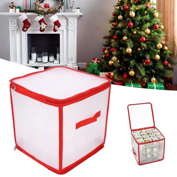 Transparent Zipper Sock Organizer Storage Box (30×30 CM) - Front View by Nari Haat, Indian ethnic wear, women clothi...