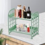 2Layer Foldable Plastic Small Storage Shelf / Rack (1 Pc / Mix Color) - Front View by Nari Haat, Indian ethnic wear, ...