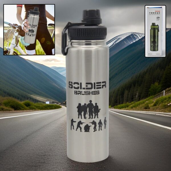 Vacuum Insulated Stainless Steel Bottle Stainless Steel (1000 ml / 1 Pc) - Front View by Nari Haat, Indian ethnic wea...