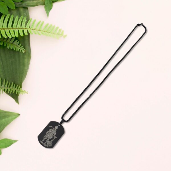 Hanuman Chalisa Locket with Gada, Chain (1 Pc) - Front View by Nari Haat, Indian ethnic wear, women clothing, designe...