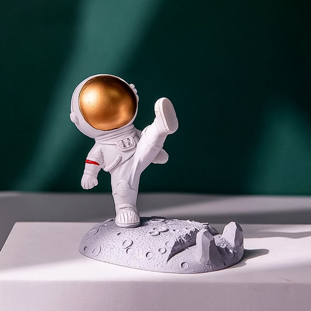 Mobile Holder Astronaut Phone Stand Planet Creative Fun 3D Design (1 Pc / Mix Design) - Front View by Nari Haat, Indi...