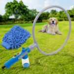 Pet Shower Sprayer, Cat Dog Grooming Bath Massager, With Microfiber Glove (1 Set) - Front View by Nari Haat, Indian e...