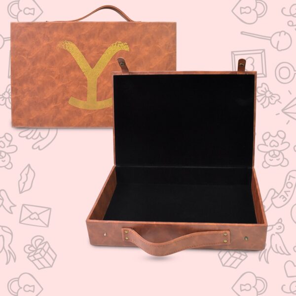 Multi Purpose Use Carrying Leather Case Briefcase (30×20 Cm / 1 Pc / B Grade) - Front View by Nari Haat, Indian ethn...