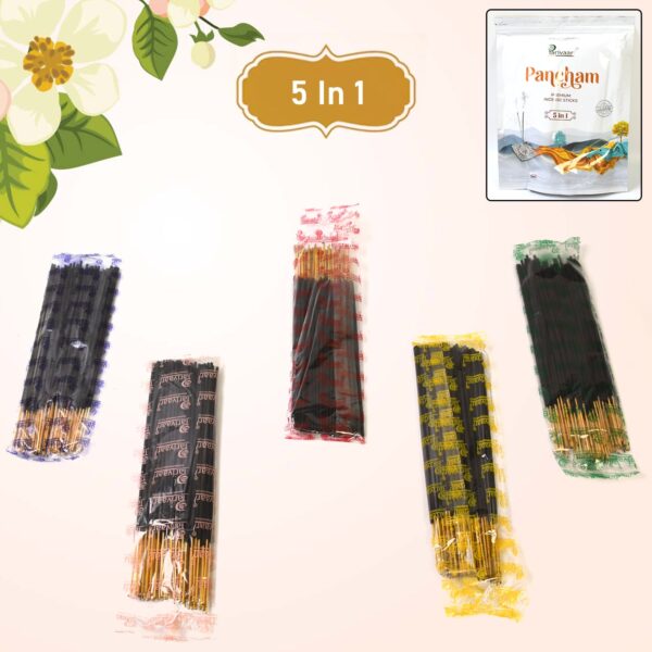 5in1 Pancham Premium Agarbatti / Incense Sticks (450 GM) - Front View by Nari Haat, Indian ethnic wear, women clothin...