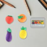 Mini Cute Veg & Fruit Erasers – 3D Colorful Eraser Set for Kids (4 Pc) - Neckline Detail by Nari Haat, Indian ethni...