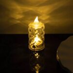 Flameless and Smokeless Decorative Candles LED Tea Light, Diwali (1 Pc) - Closeup Embroidery by Nari Haat, Indian eth...