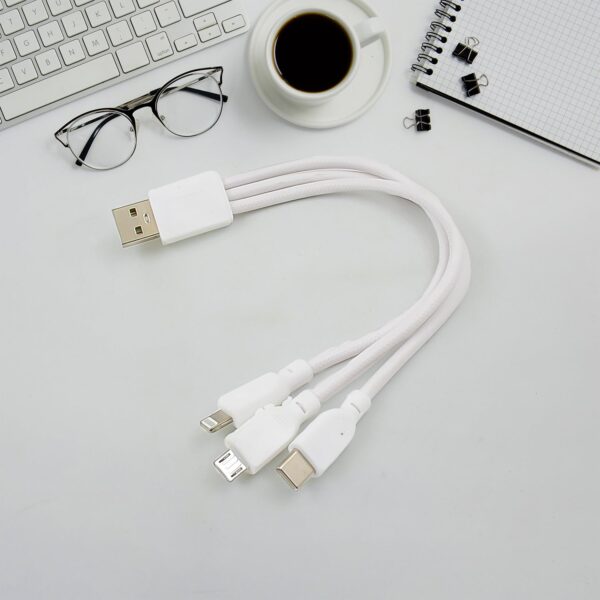 3 In 1 Charging Cable Fast Charging Cord USB Cable 3.5 Amp (1 Pc) - Front View by Nari Haat, Indian ethnic wear, wome...