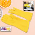 Multipurpose Rubber Cleaning Gloves: Reusable, Wet & Dry Use (1 Pair) - Front View by Nari Haat, Indian ethnic wear, ...