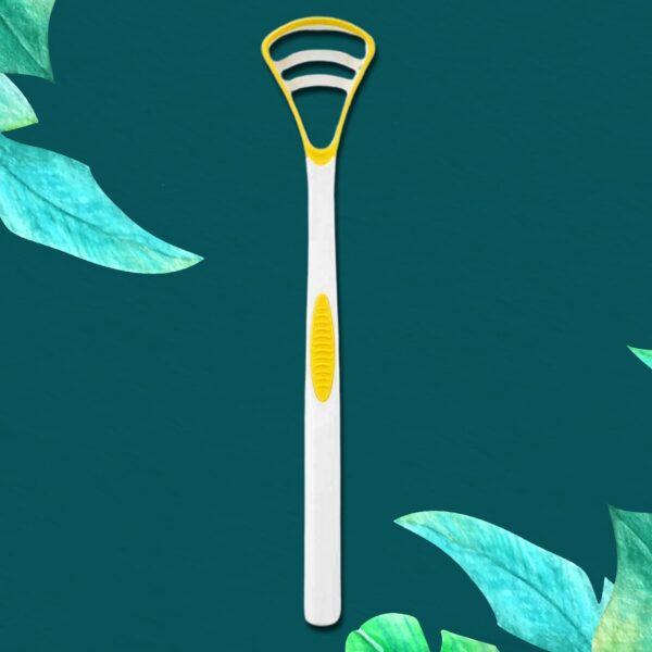 Oral Tongue Cleaner – Stainless Steel Scraper for Personal Dental Care - Front View by Nari Haat, Indian ethnic wea...